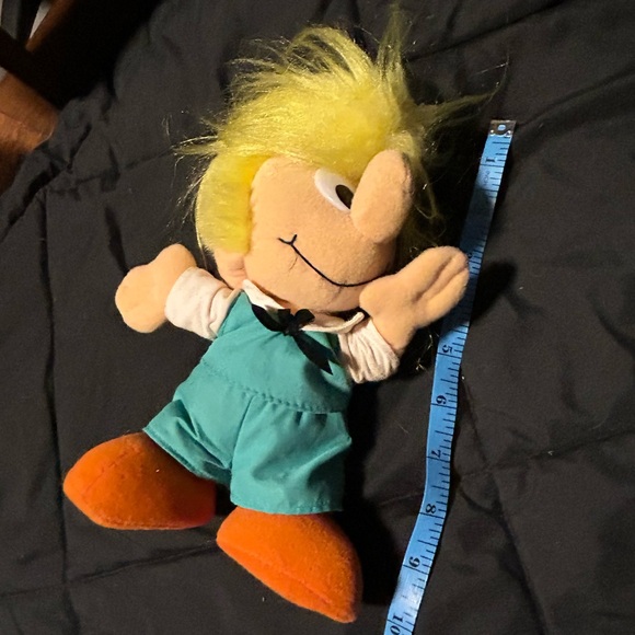 Vintage 1983 Smurfs Peewit Plush Stuffed Toy Doll Wallace Berrie Peyo Johan - Picture 8 of 8
